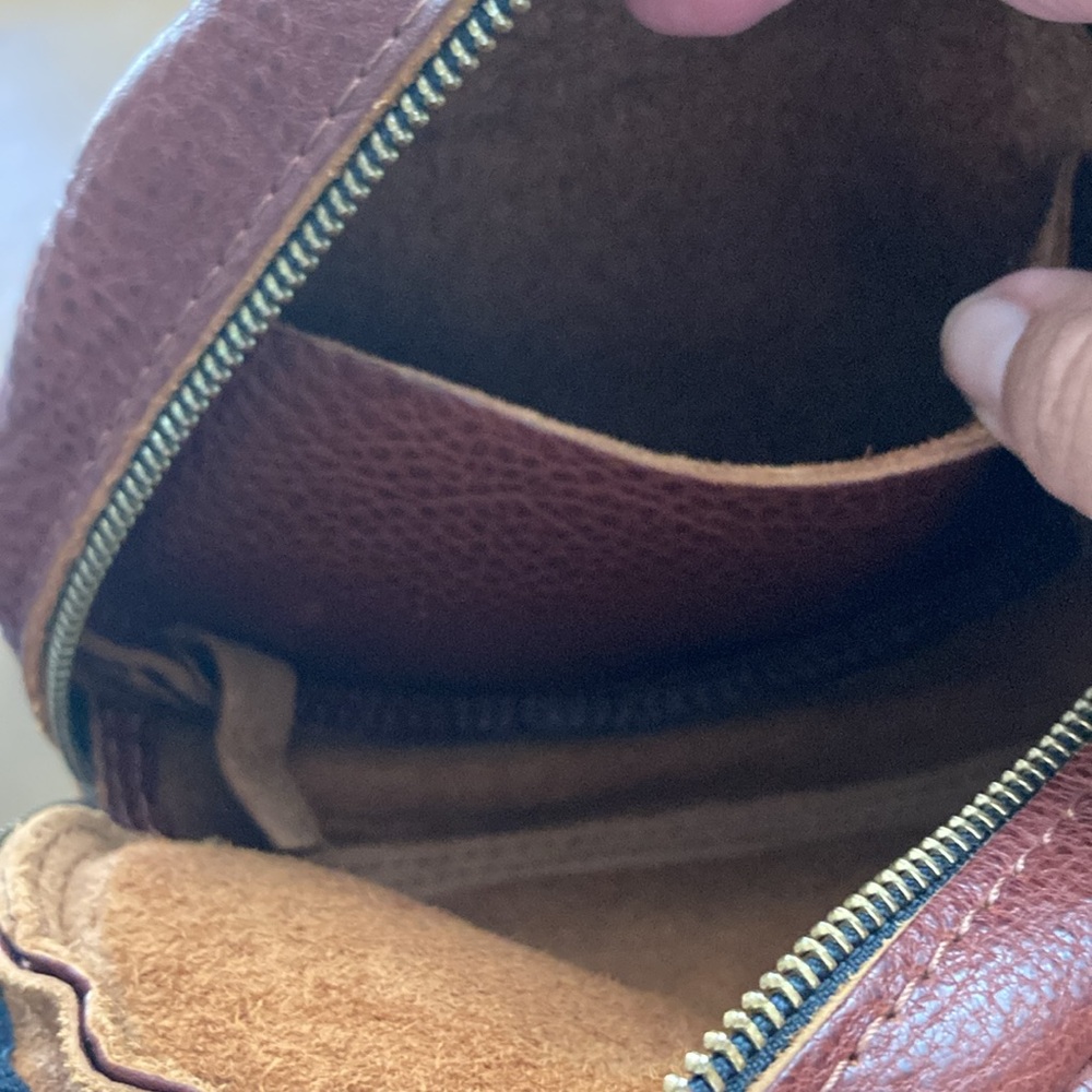 Portland Leather Mini Circle Crossbody Bag - Picture 12 of 15